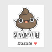 Stinkin Schattige Funny Poo Pun Sticker (Vel)