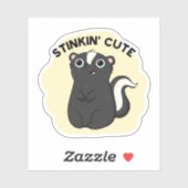 Stinkin Schattige Funny Skunk Pun Sticker (Vel)