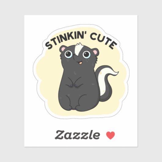 Stinkin Schattige Funny Skunk Pun Sticker (Vel)