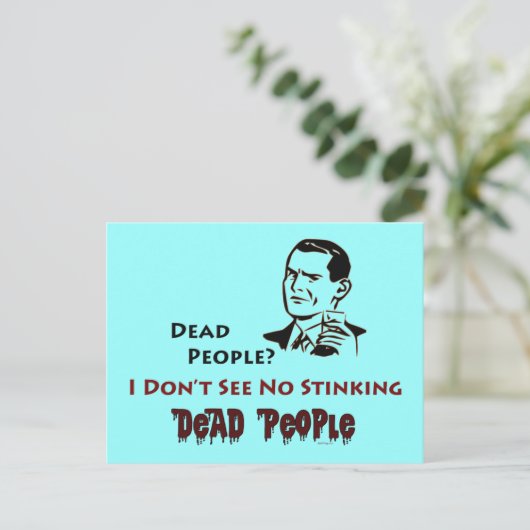 Stinking Dead People Retro Humor Briefkaart (Staand voorkant)