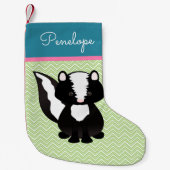 Stinkkunk in pastels gepersonaliseerd kleine kerstsok (Voorkant)