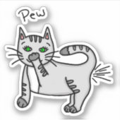 Stinky Cat Funny Fart Humor Stinky Kat Sticker (Voorkant)