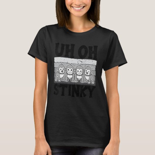 Stinky Cute Monkey voor mannen Dierenvee T-shirt (Voorkant)