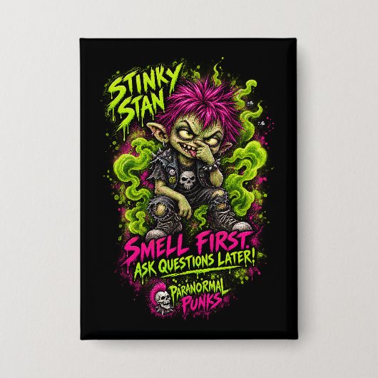 Stinky Stan – Paranormale Punks Button (Voorkant)