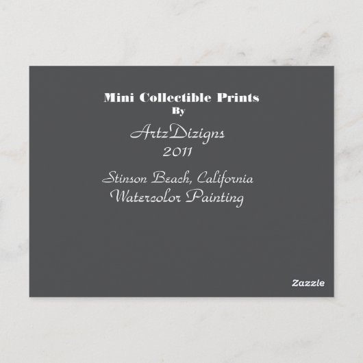 Stinson Beach, CA - Mini Collectible Prints Briefkaart (Achterkant)