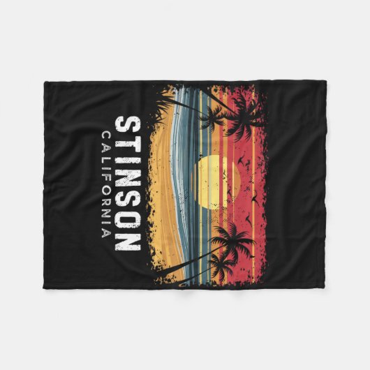 Stinson Beach California Surfboard Beach Fleece Deken (Voorkant (Horizontaal))