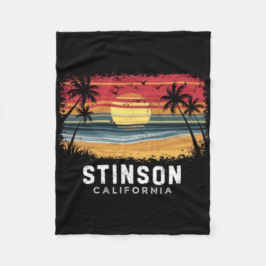 Stinson Beach California Surfboard Beach Fleece Deken (Voorkant)