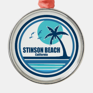Stinson Beach Californië Palmboom Vogels Metalen Ornament