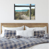 Stinson Beach Waterverf Painting California Canva Canvas Afdruk (Insitu (Slaapkamer))