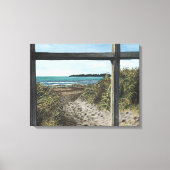 Stinson Beach Waterverf Painting California Canva Canvas Afdruk (Voorkant)