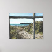 Stinson Beach Waterverf Painting California Canvas Afdruk (Voorkant)