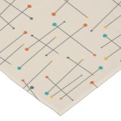 Stip atoompatroon funky Tan Mid Century Lines Korte Tafelloper (Hoek)