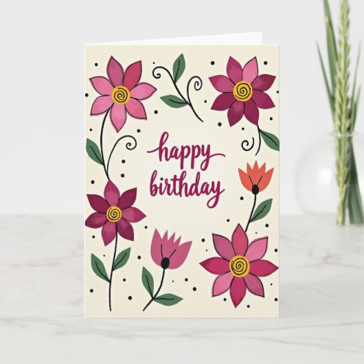 Stip Celebratie Bloemkaart Kaart (Voorkant)
