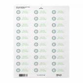 stip cirkel mongram adreslabel (groen / blauw) etiket (Full Sheet)