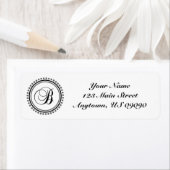 stip cirkel mongram adreslabel (zwart / grijs) etiket (Insitu)