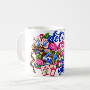 Stip Crack Bam Grappig Mahjong Roze Blauw Chinoise Koffiemok