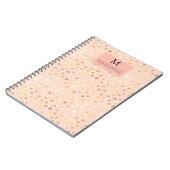 Stip goud Roze dierlijk monogram afdrukken naam Notitieboek (Linkerzijde)