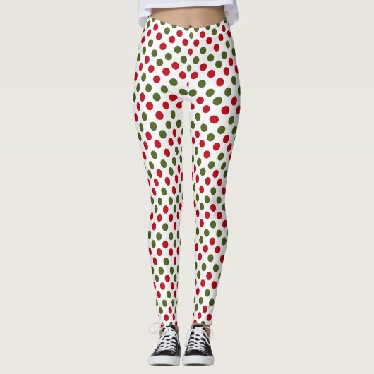 Stip Me Rood En Groen Leggings (Voorkant)
