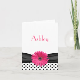 Stip Roze Gerbera Daisy Bat Mitzvah Thank You Notitiekaartje