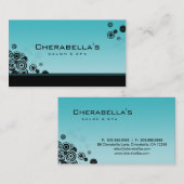 Stip Visitekaartje Salon Spa Trendy Turquoise Blue (Voorkant / Achterkant)