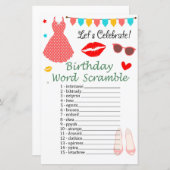 Stipjurk Verjaardag Woordzoek Game (Voorkant / Achterkant)