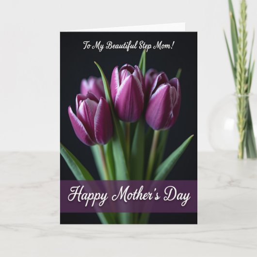 Stippel Magenta Tulp Kaart (Voorkant)