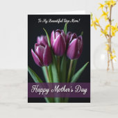 Stippel Magenta Tulp Kaart (Gele Bloem)