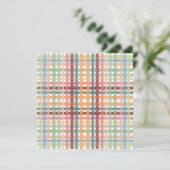 Stippel Pastel Plaid Patroon Feestdagenkaart (Staand voorkant)