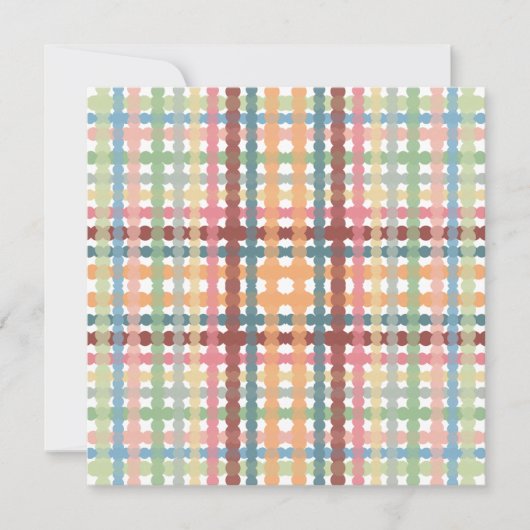 Stippel Pastel Plaid Patroon Feestdagenkaart (Voorkant)