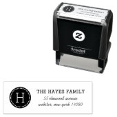 stippelcirkel familie monogram adresstempel  zelfinktende stempel (In situ)