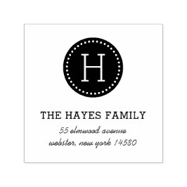 stippelcirkel familie monogram adresstempel  zelfinktende stempel