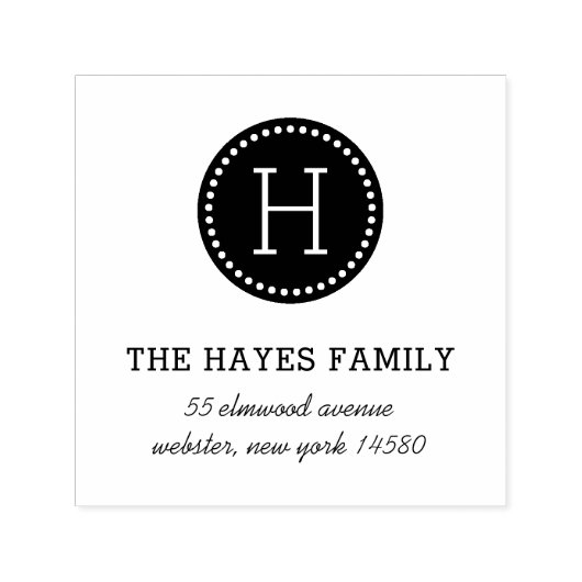 stippelcirkel familie monogram adresstempel  zelfinktende stempel (Design)