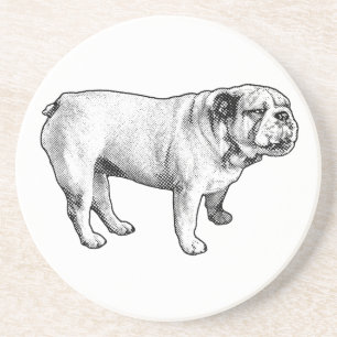 stippele stand, bulldog zandsteen onderzetter