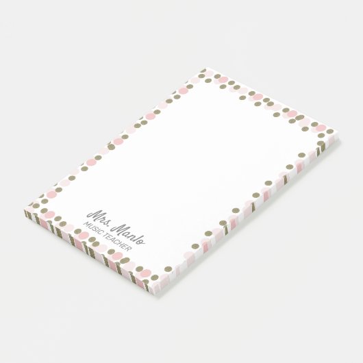 Stippelrand docent scriptnaam  post-it® notes (Schuin)