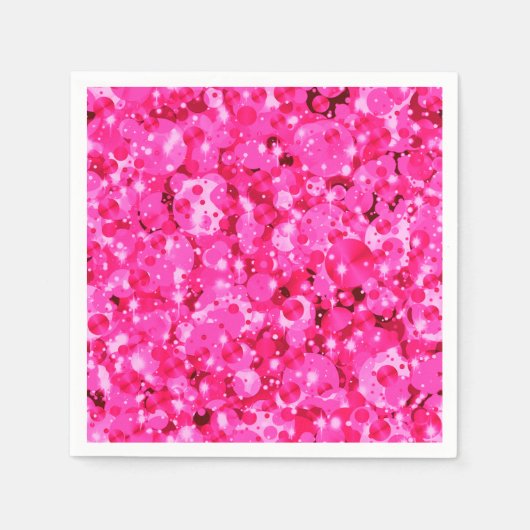 Stippen 9-Hot Pink PAPIERPARTIJ NAPKINS vieren Servetten (Voorkant)