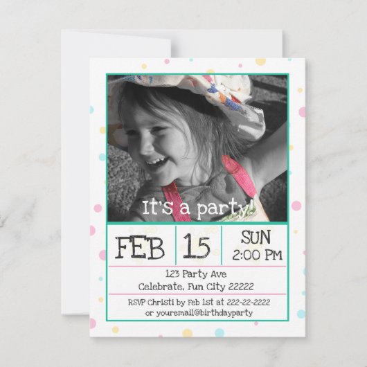 Stippen Aangepaste Foto Kaart (Voorkant)