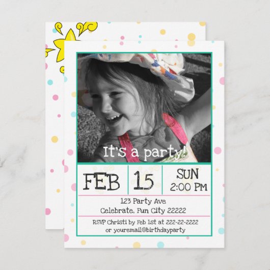 Stippen Aangepaste Foto Kaart (Voorkant / Achterkant)