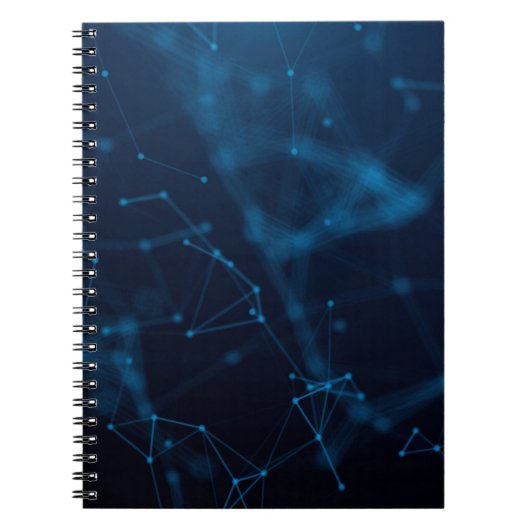 Stippen atoomlijnen verbinden veelhoek notitieboek (Voorkant)