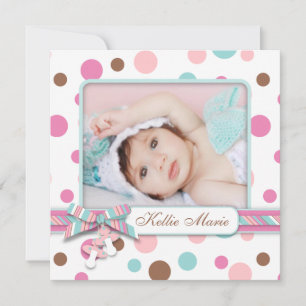 Stippen Baby Meisje Aankondiging
