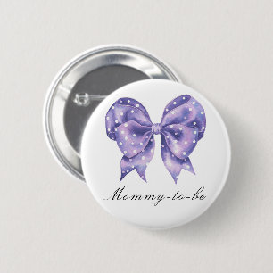 Stippen Baby Shower met Strik - Wordt Mama Ronde Button 5,7 Cm