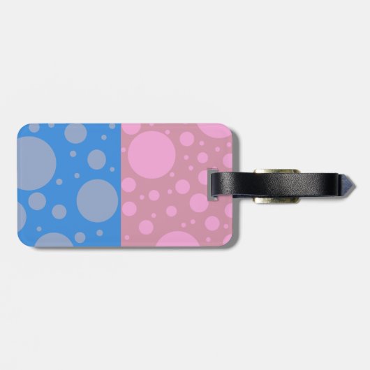 Stippen Bagagelabel met lederen band (Achterkant horizontaal)