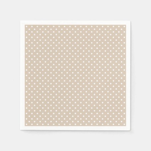 Stippen Beige & Witte Babyborrel Servet (Voorkant)