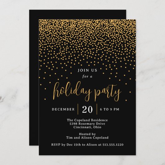 Stippen Bewerkbare kleurfeestdagen uitnodiging (Voorkant / Achterkant)