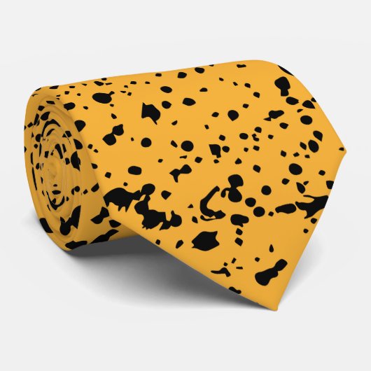 Stippen Black en Yellow Abstract Patroon Stropdas (Opgerold)