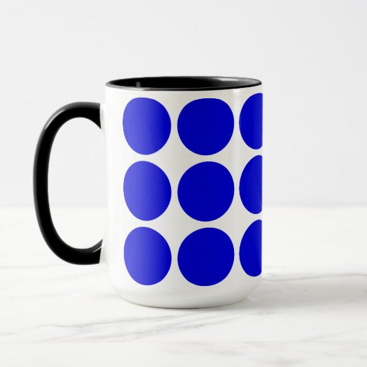 Stippen blauw gepolkt mok (Links)