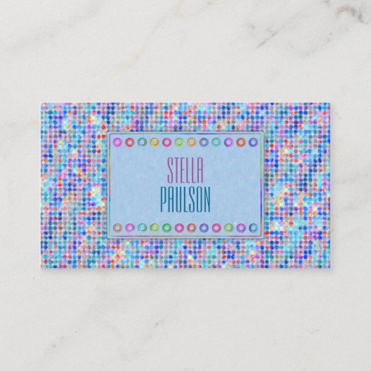 Stippen Blauw Visitekaartje (Voorkant)