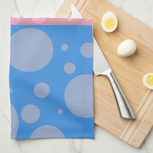 Stippen Blauwe roze theekdoek 40,6 cm x 61 cm Theedoek (Quarter Fold)