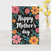 Stippen Bloemen Happy Kaart (Gele Bloem)