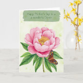 Stippen Bloemen Kaart (Gele Bloem)