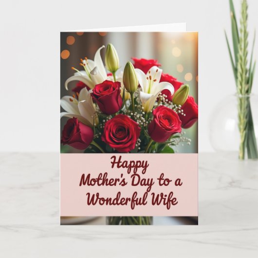 Stippen Bloemen Rozen Moederdagkaart Kaart (Voorkant)